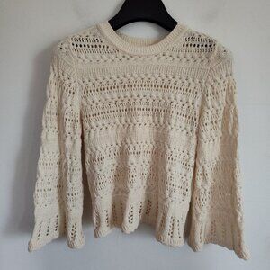 Ladies SX M Madewell Ivory Crocheted Sweater